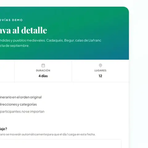 Comparte tu itinerario
